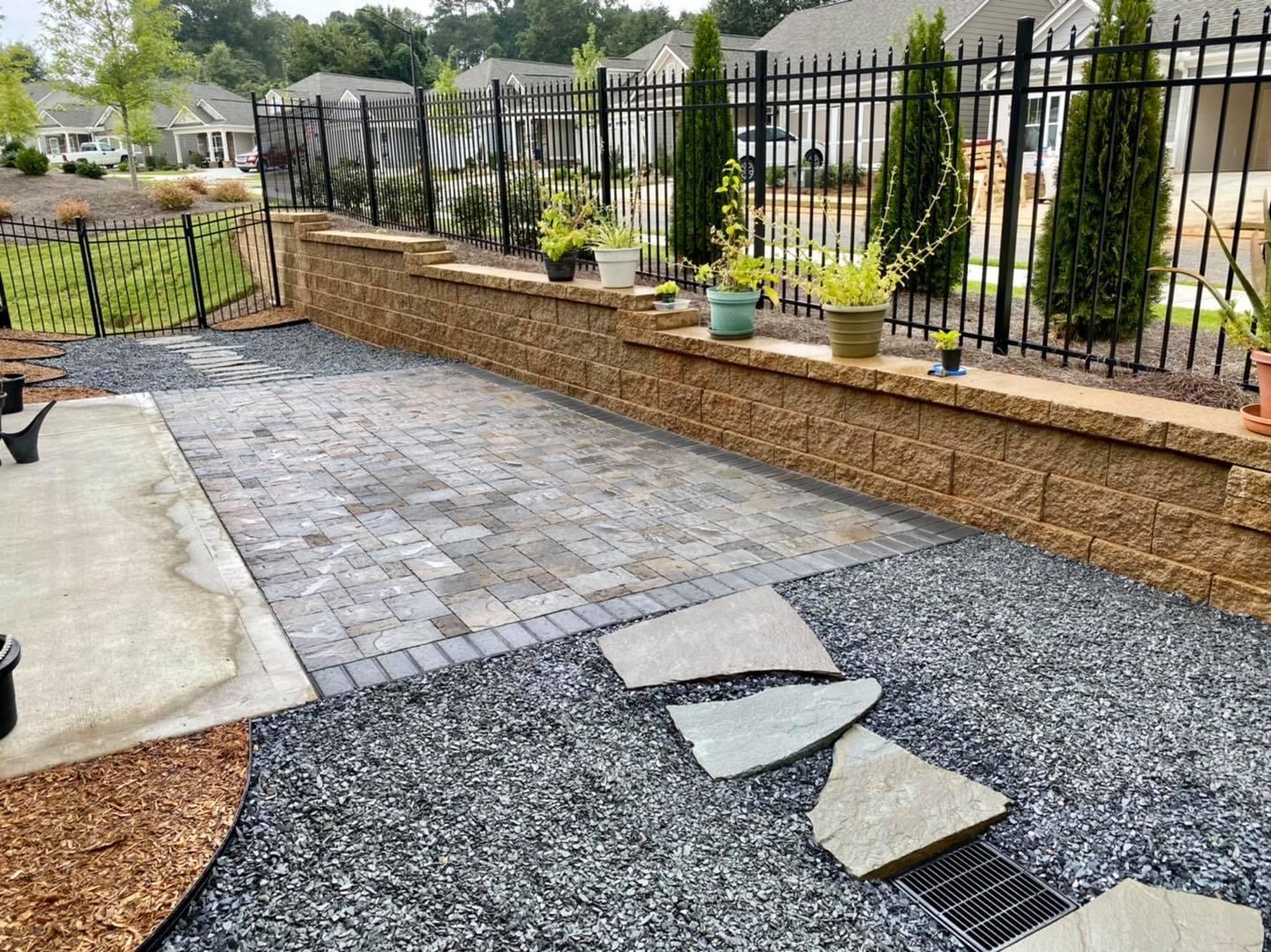 Completed paver hardscape by Dixon Landscape Services