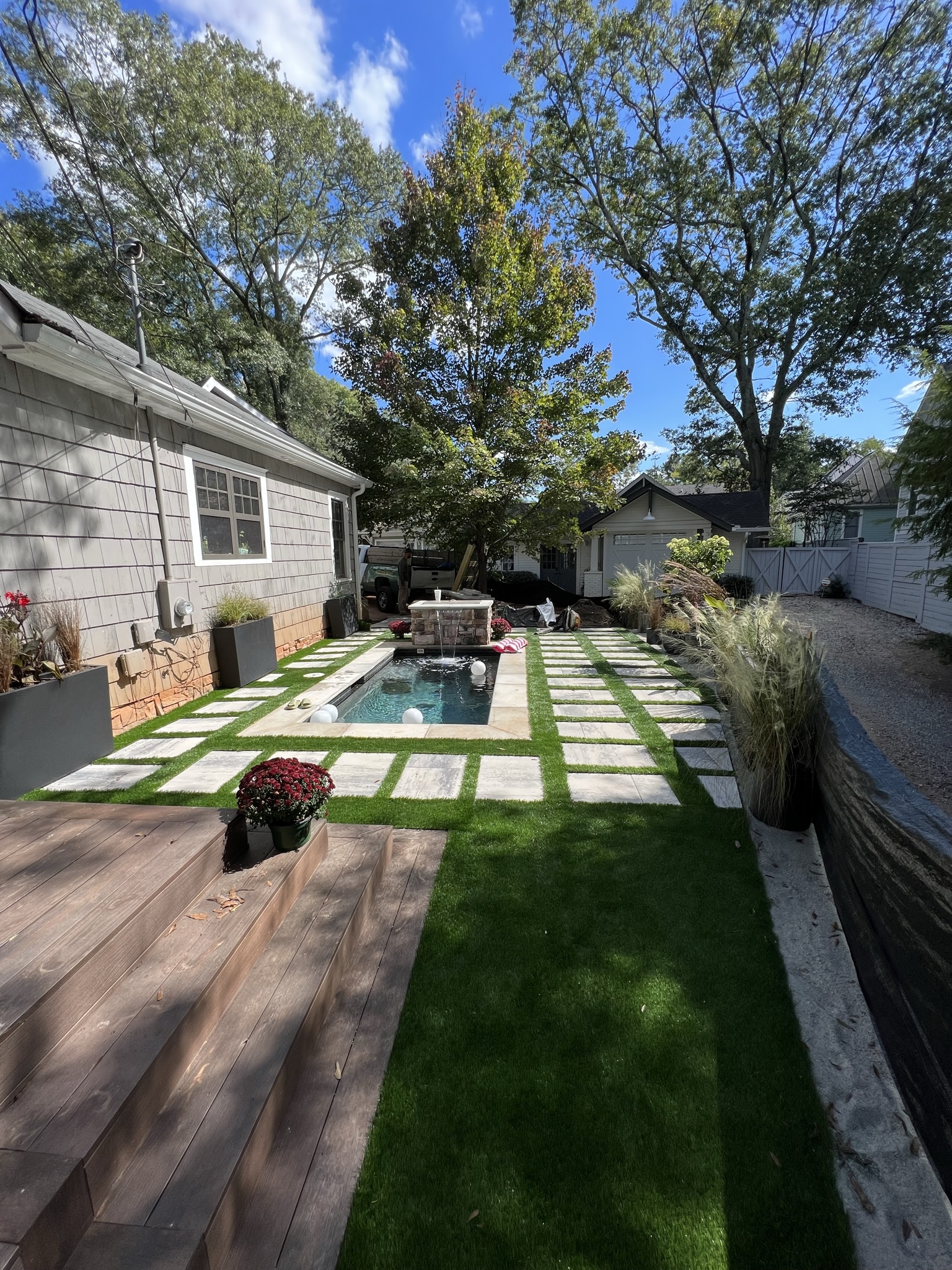Completed artificial turf lawn by Dixon Landscape Services
