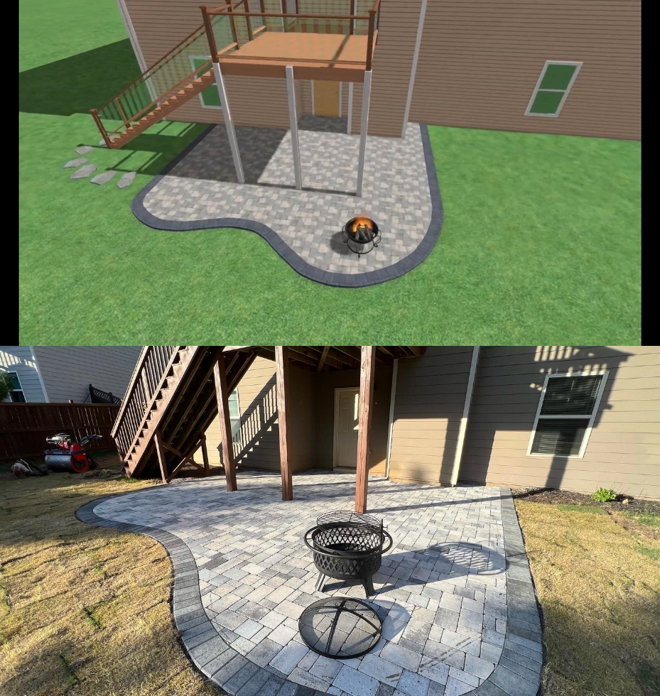 Custom landscape design rendering by Dixon Landscape Services