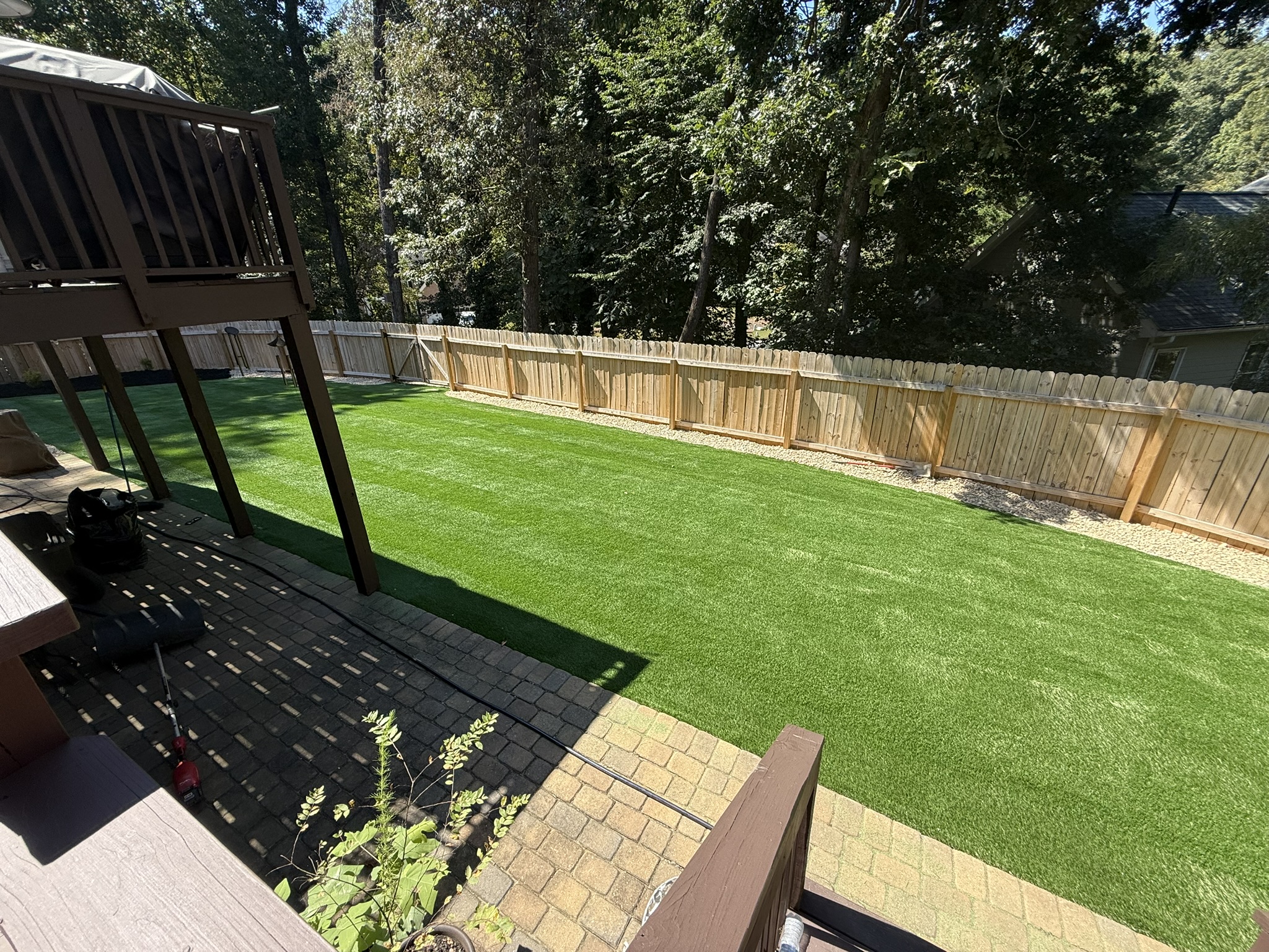Low-maintenance turf lawn by Dixon Landscape Services