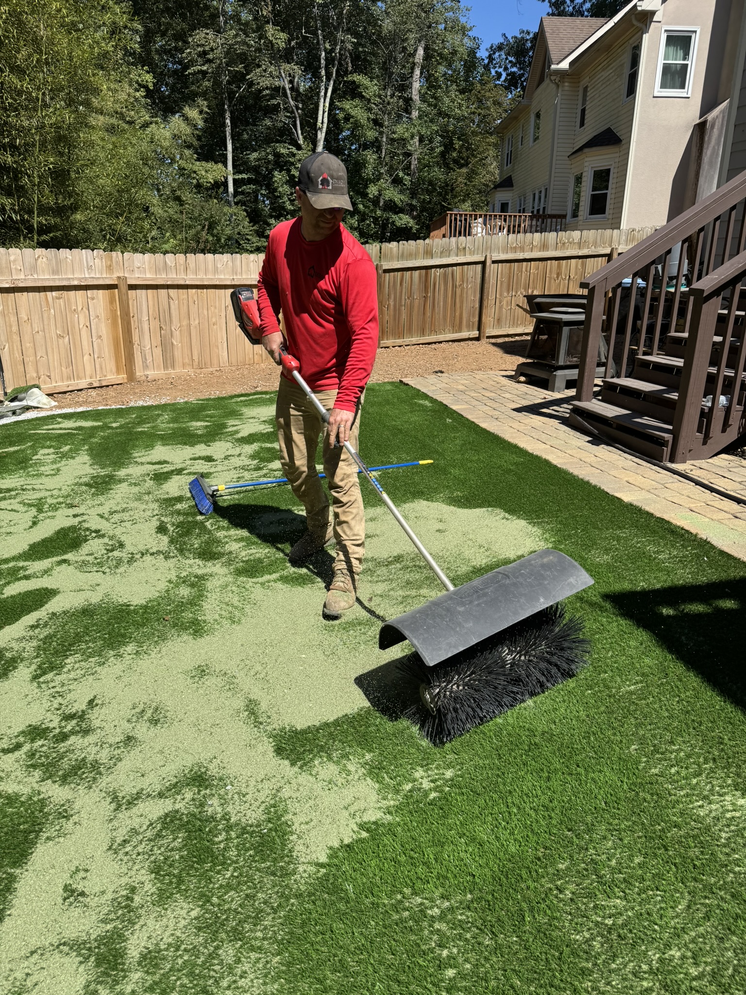 Artificial turf installation by Dixon Landscape Services