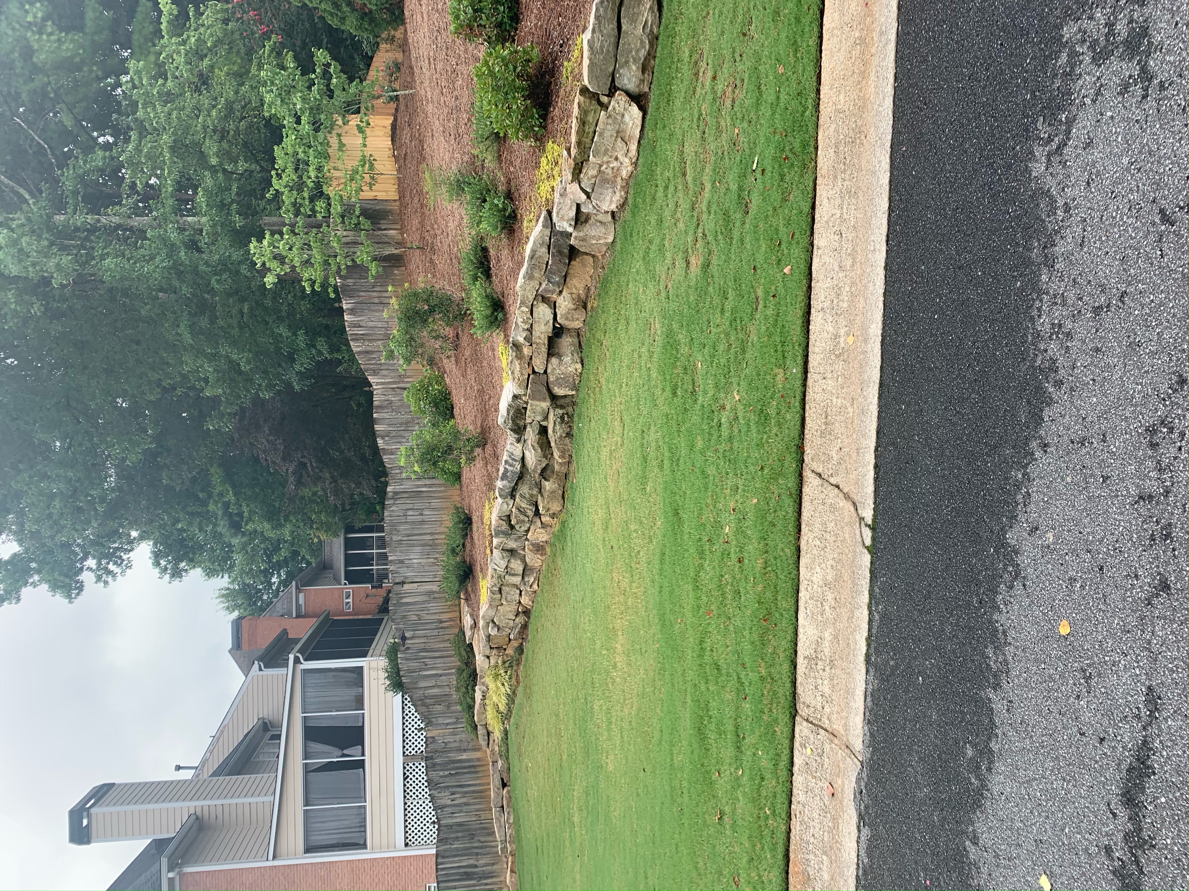 Completed retaining wall by Dixon Landscape Services