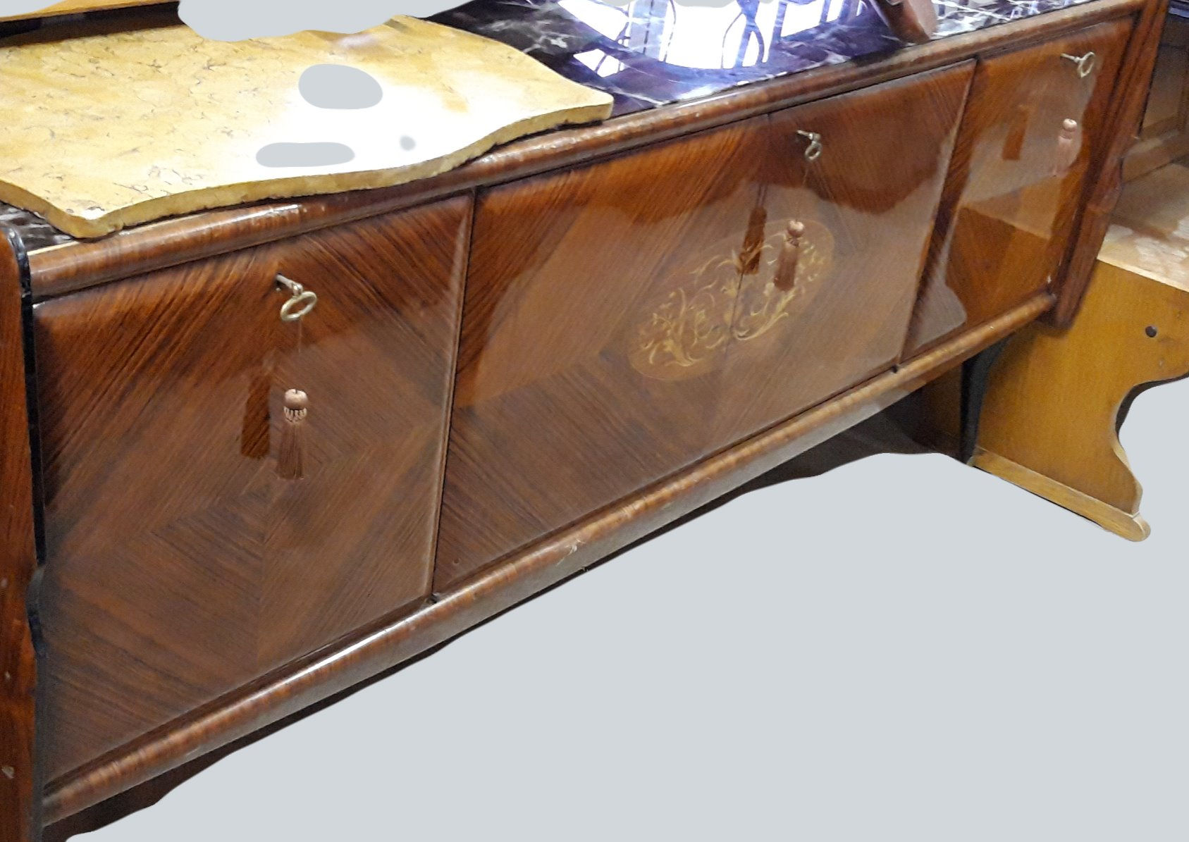 mobile soggiorno anni 50/60 legno impiallacciato