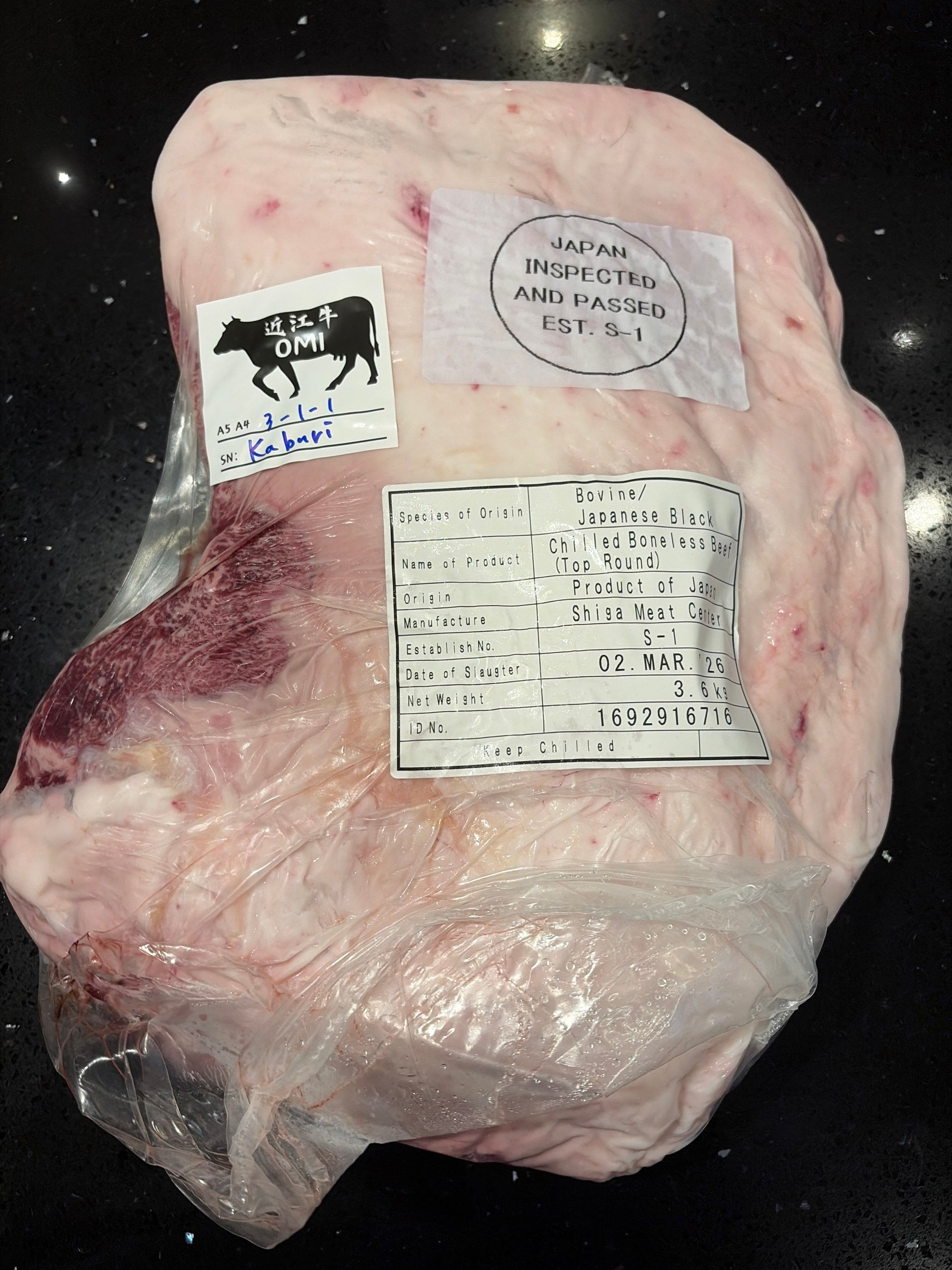 *3-1-1 Top round (KABURI) 3.6kg A5 OMI BMS11