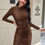 Thumbnail: Bodycon Brown Dress
