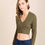 Thumbnail: Striped Women Olive Green Top