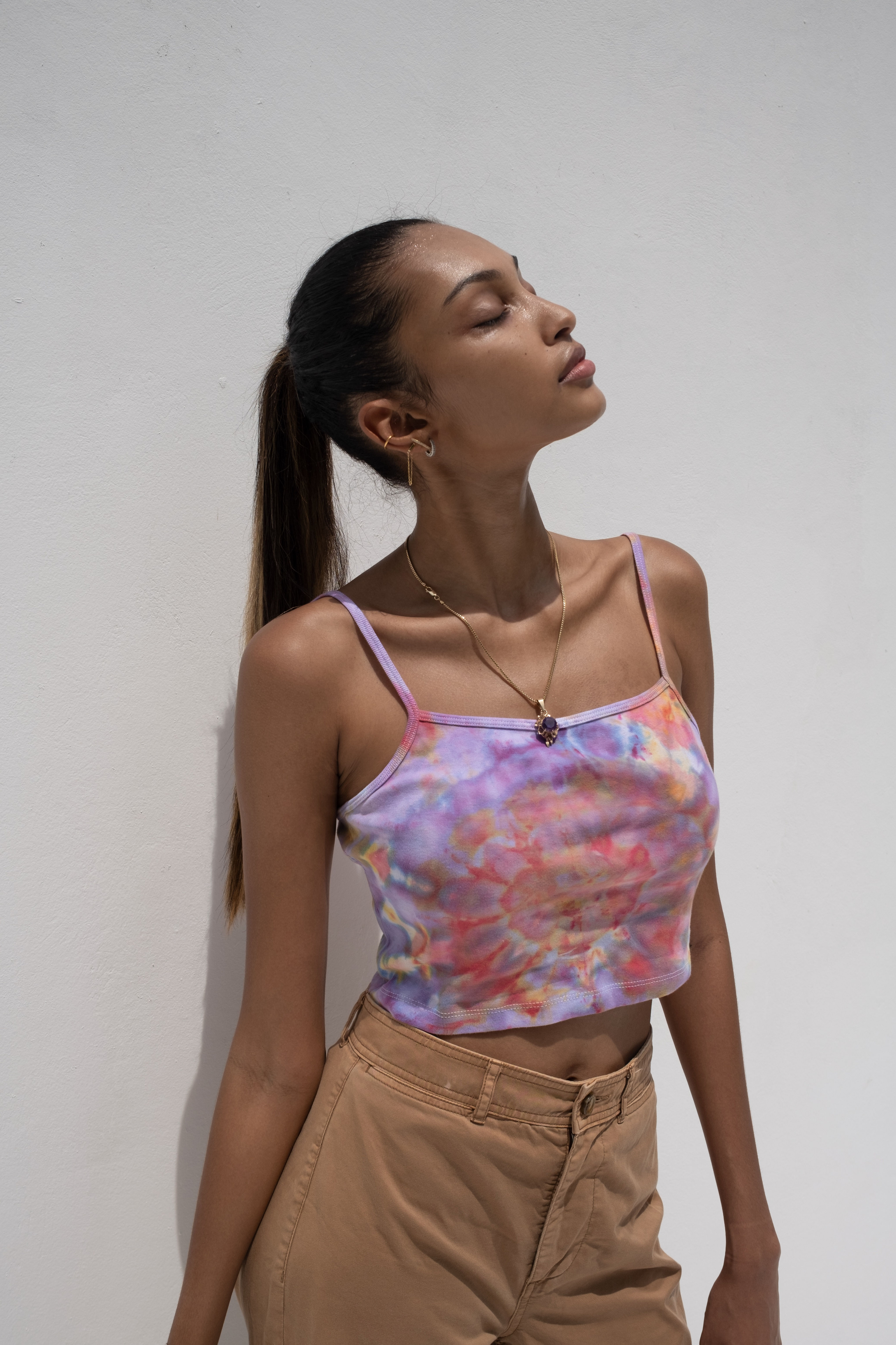 Passionfruit Cropped Spaghetti Tank