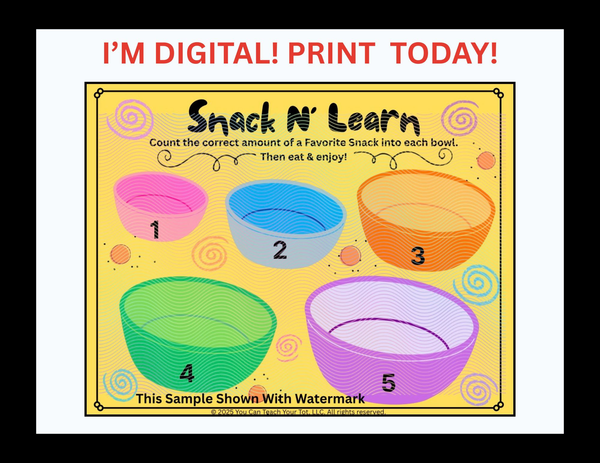 Printable Counting Mat for Toddlers Preschool