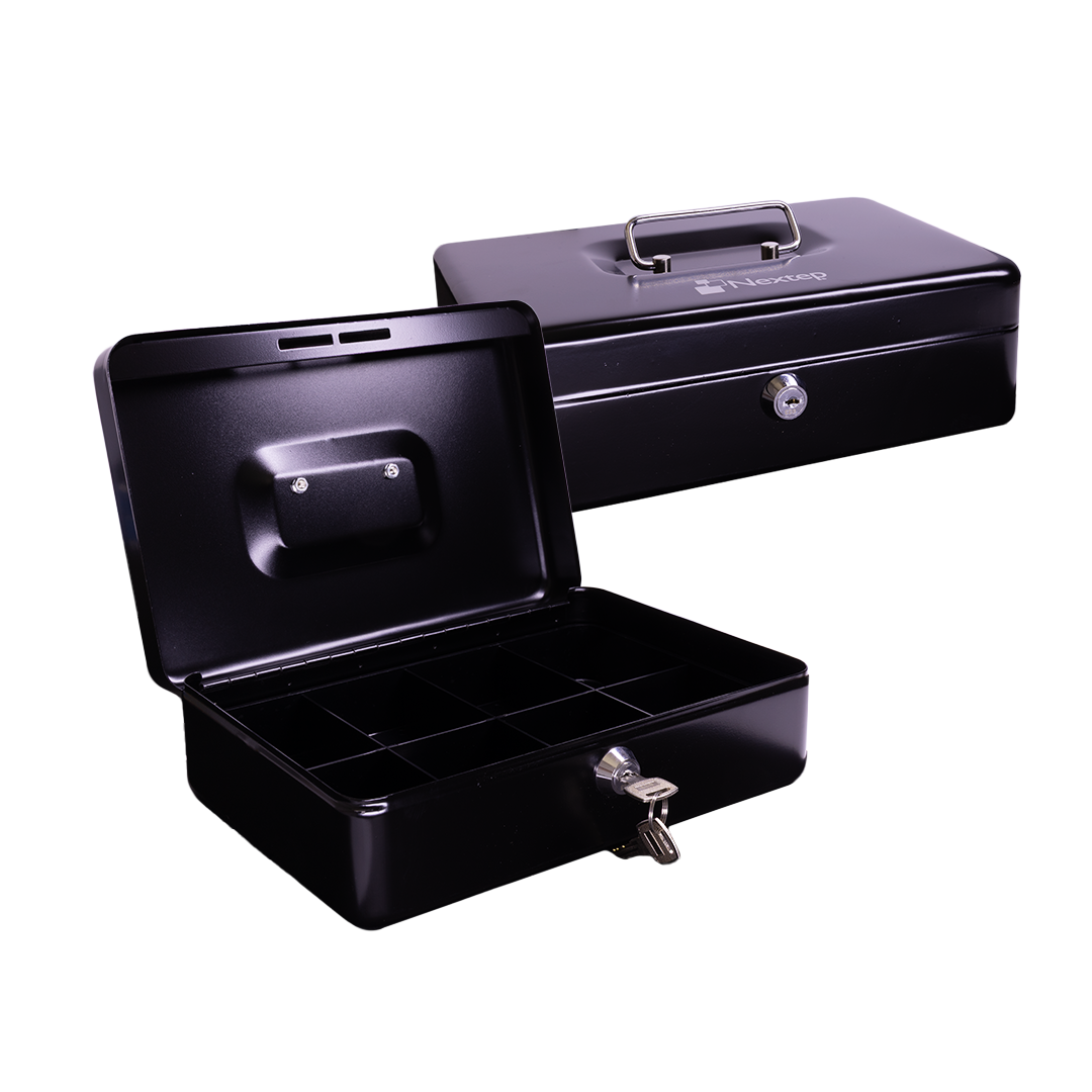 CAJA DE DINERO METÁLICA 25 CM NEGRO