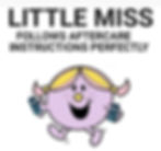 little miss character holding piercing aftercare