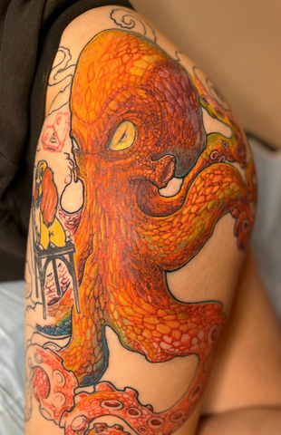 colorful octopus tattoo