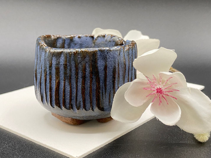 Small denim blue cup
