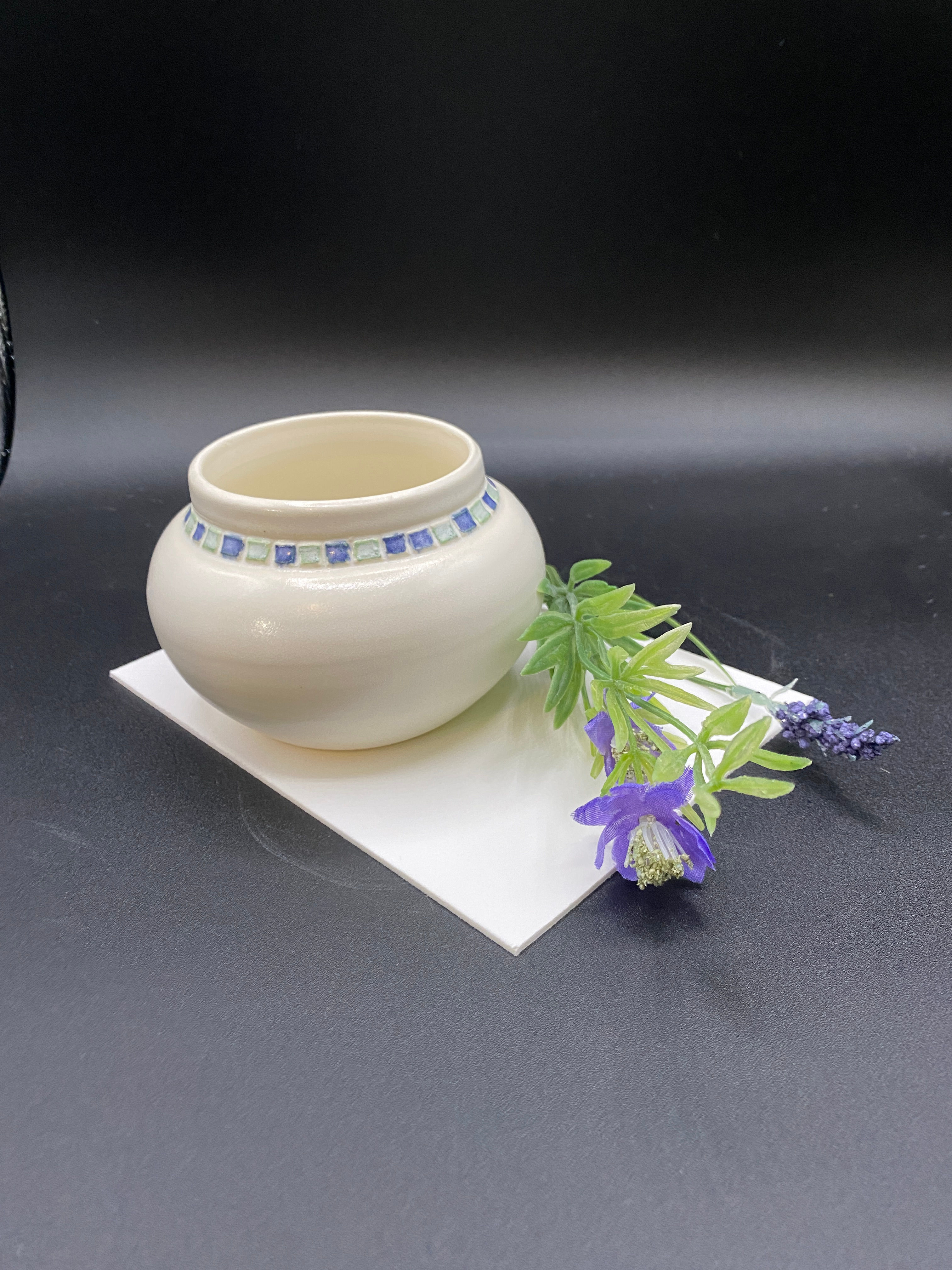 White Stoneware Pot #24