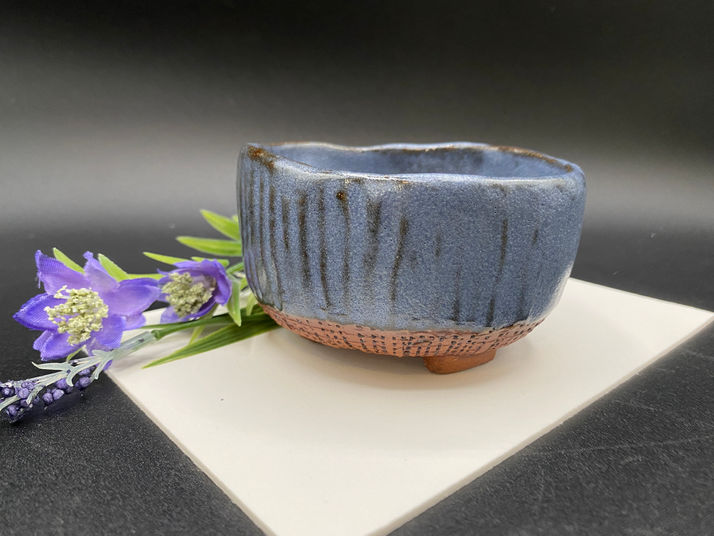 Small decorative bowl with unglazed texture base