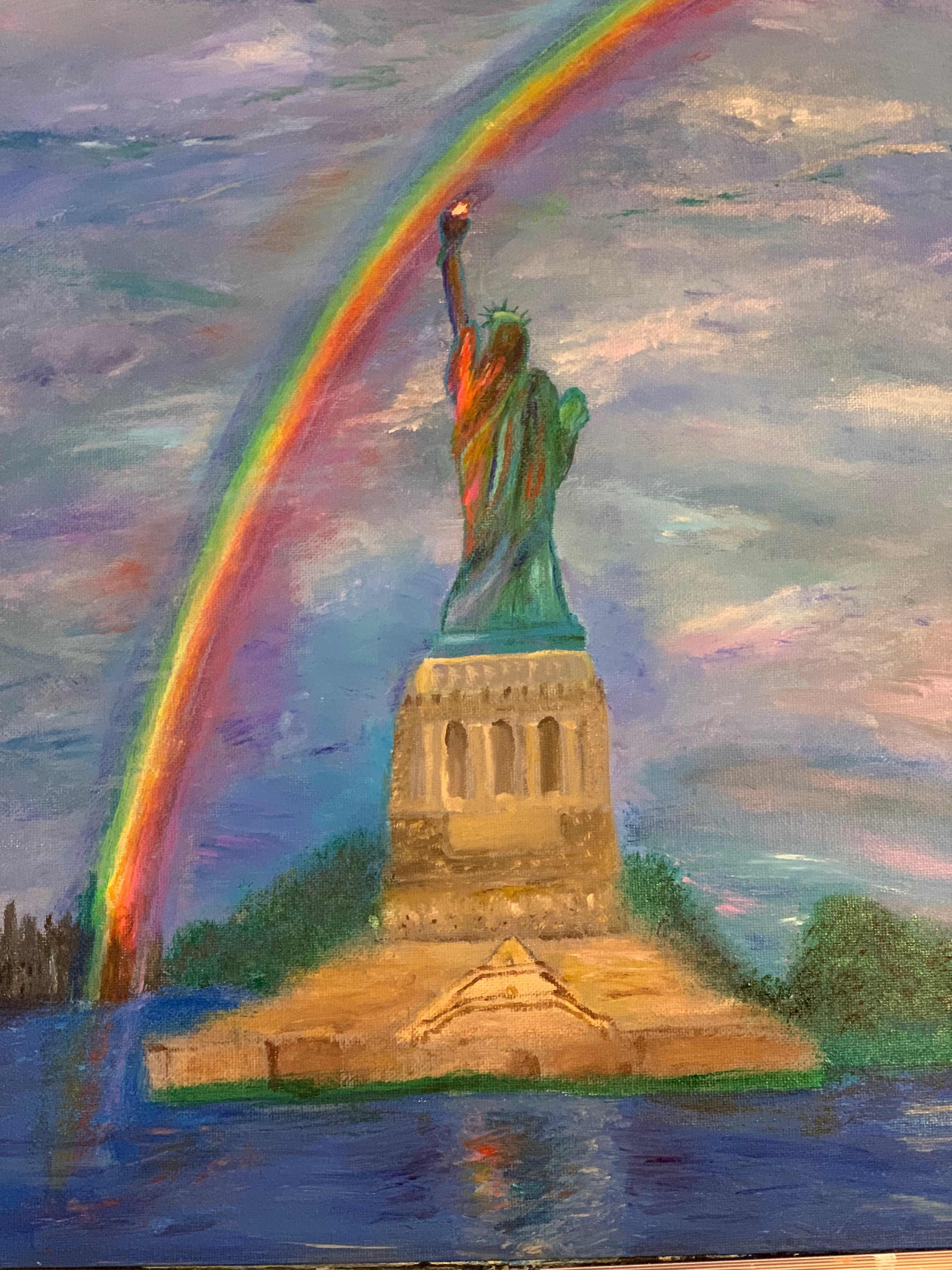 Lady Liberty Over the Rainbow