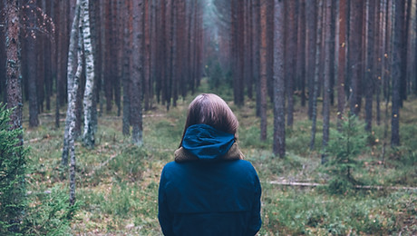 Woman Alone in Forest