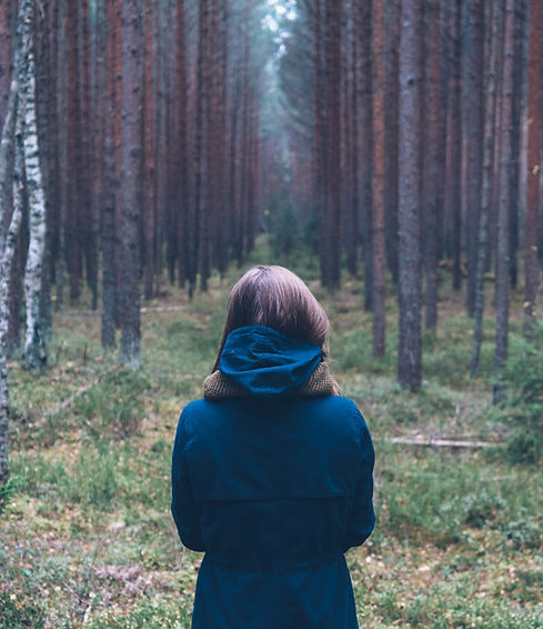 Woman Alone in Forest