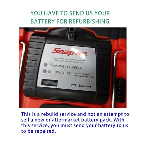 Rebuild service for SnapOn Video Borescope BK60001 Battery Rebuild