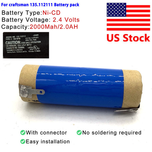 Battery Pack for craftsman 135.112111 cordless screw driver 2.4V
