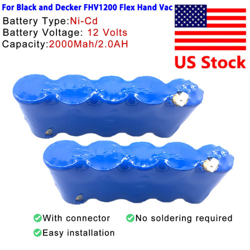 Battery for Black and Decker FHV1200 Type 1 12V Flex Hand Vac NYPLATFORM