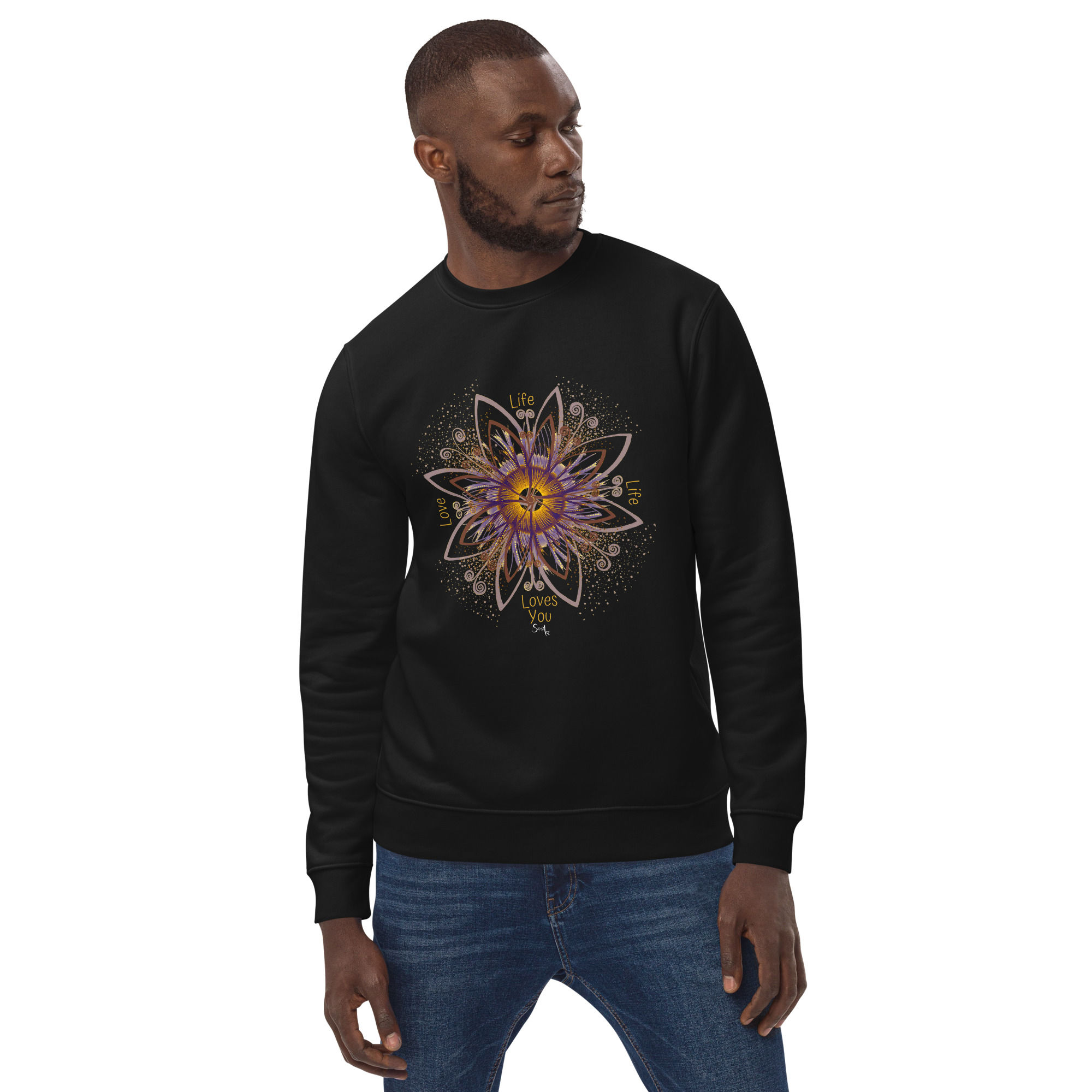 Passion Flower SamiArtStyle Love Motto Unisex eco sweatshirt