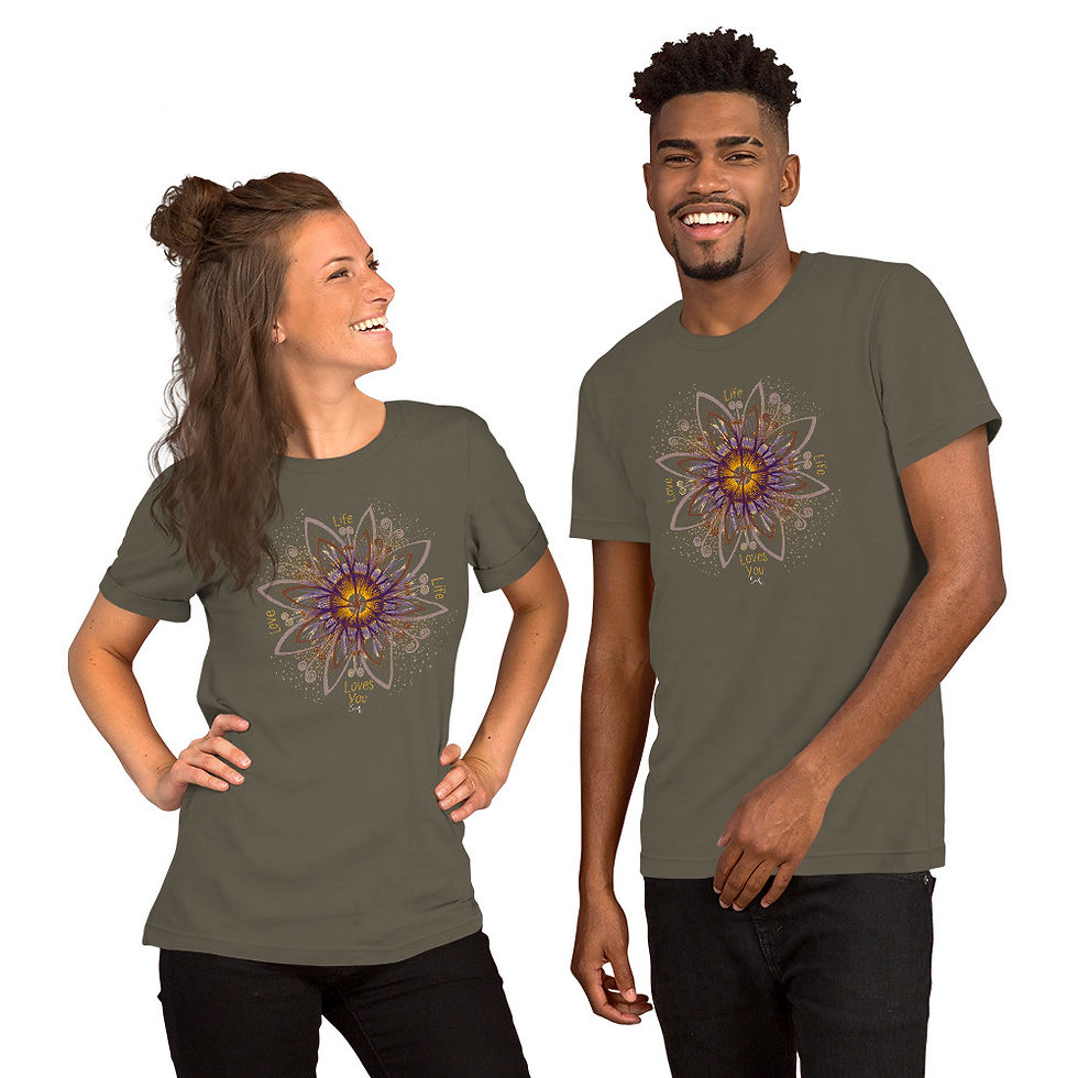 Thumbnail: Passion Flower SamiArtStyle Love Motto Unisex Cotton T-Shirt