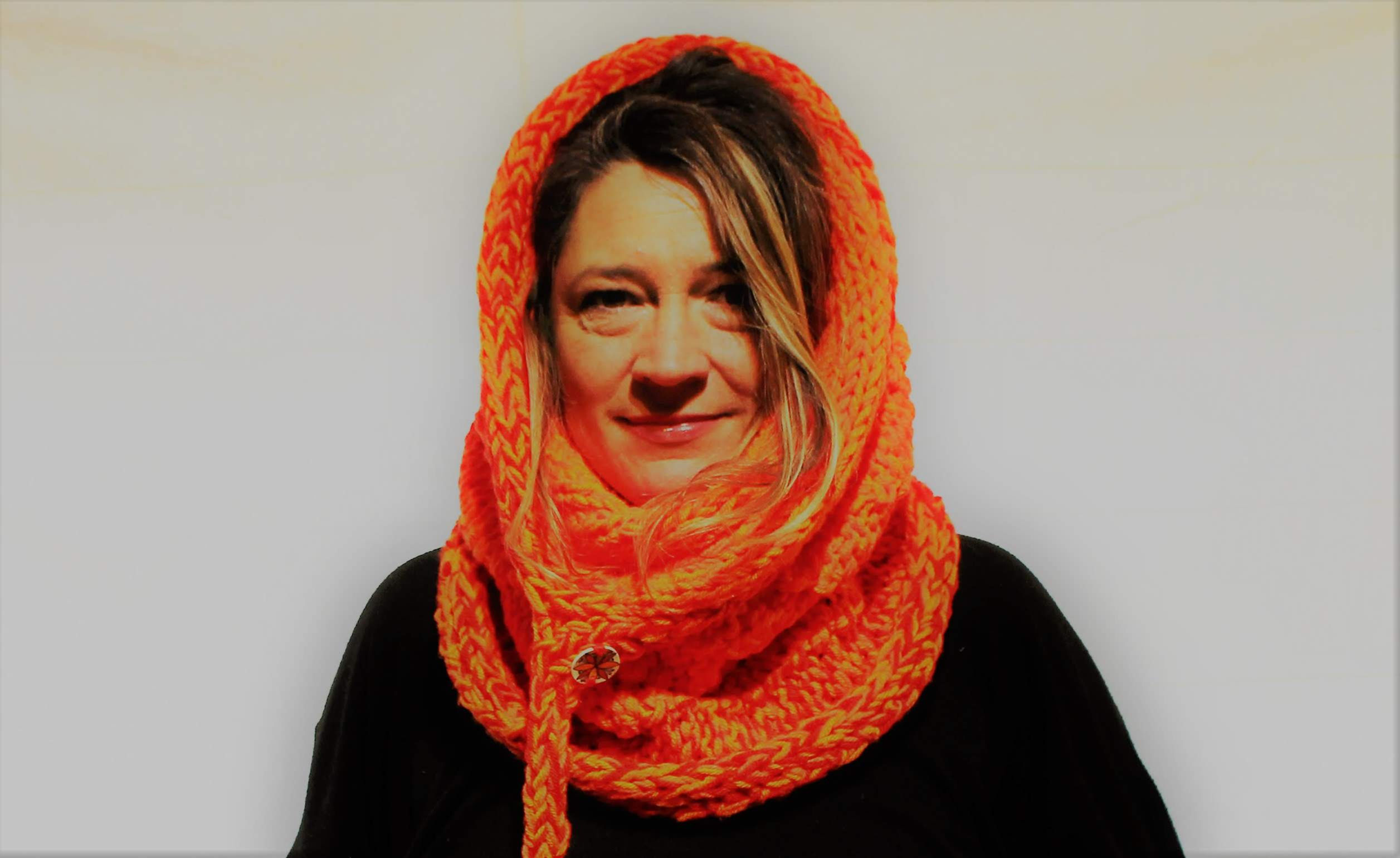 Seriously slouchy snood neon orange