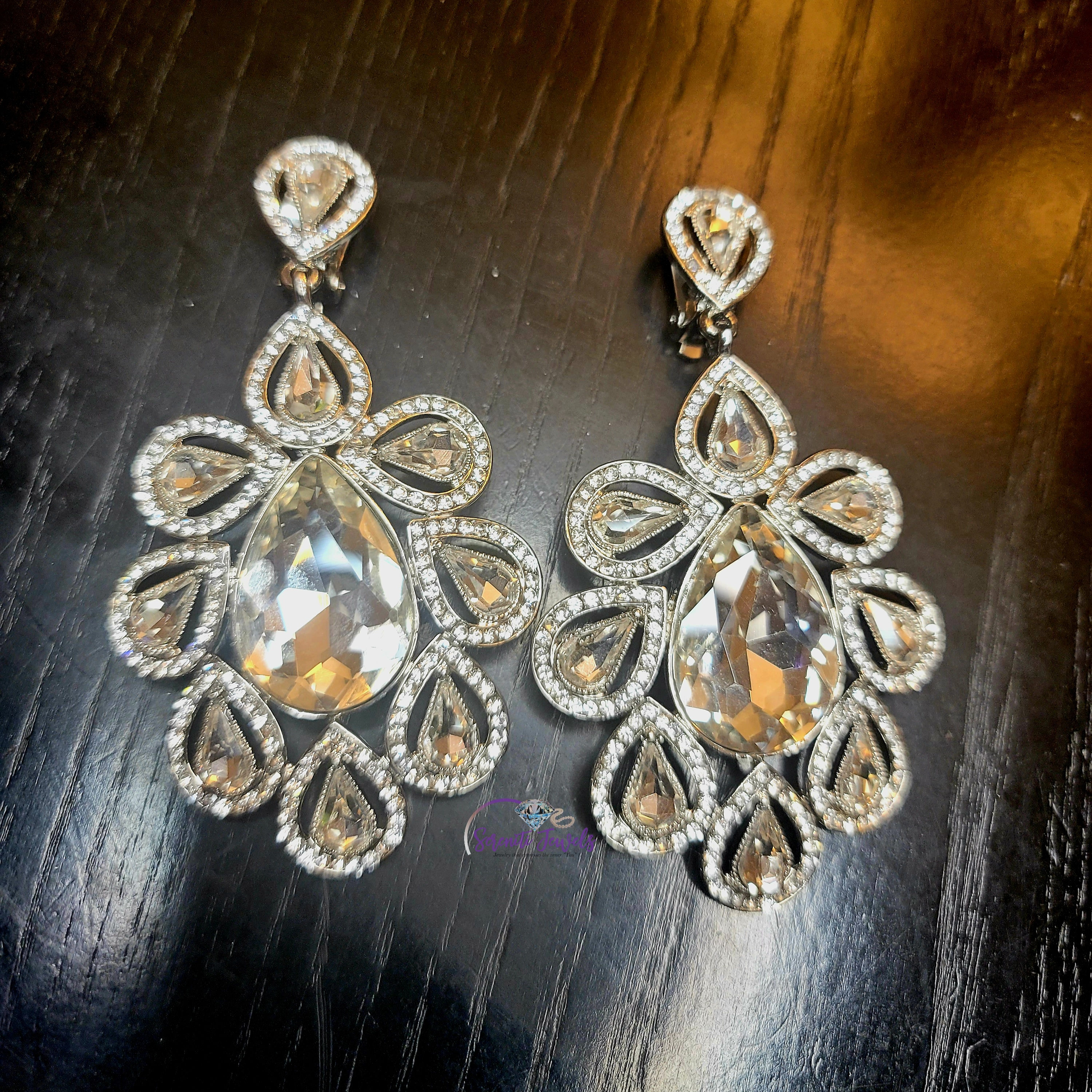 Classy DianaClip On Earrings- Silver