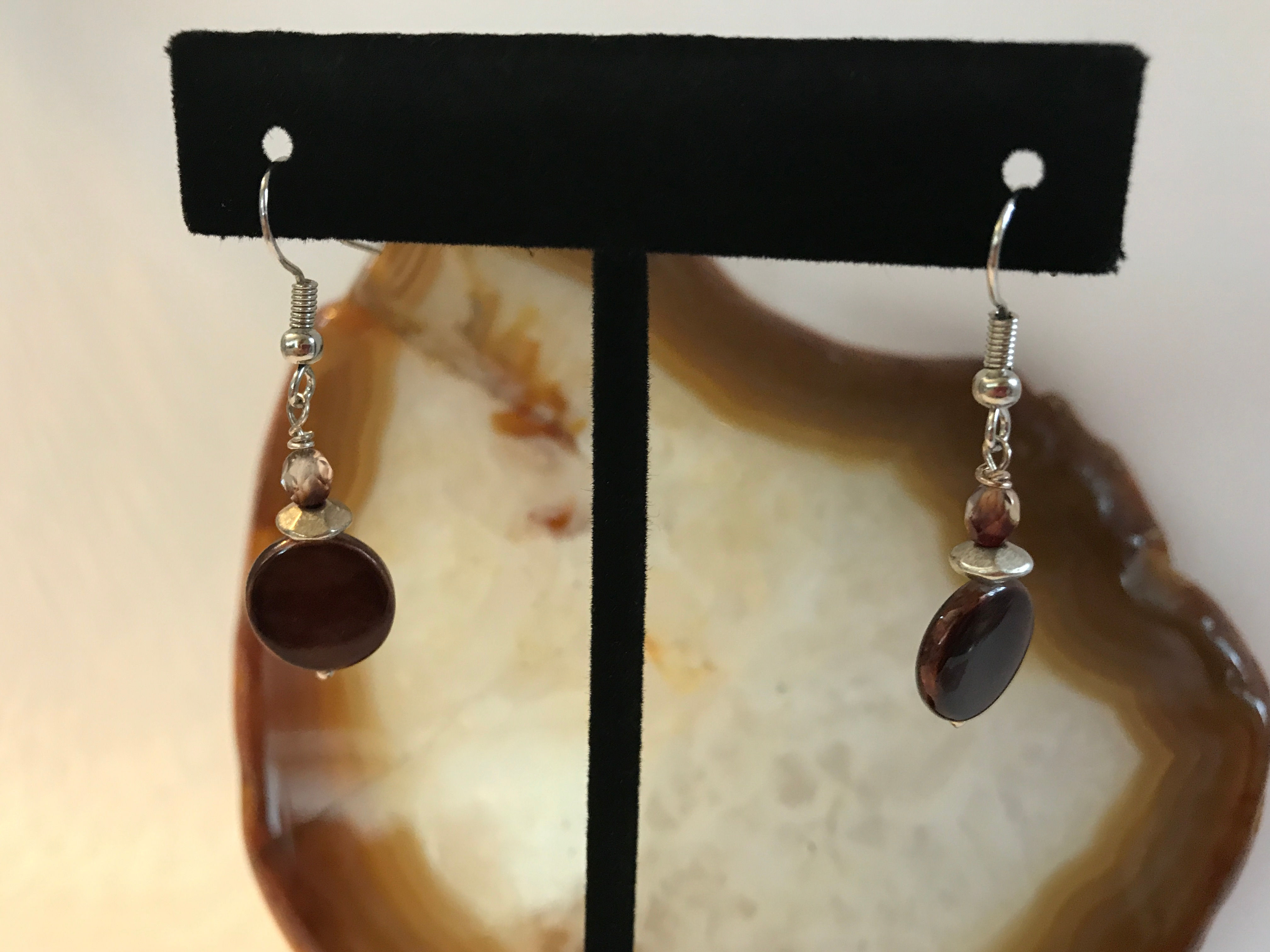 Burgundy Rounds Earrings 
