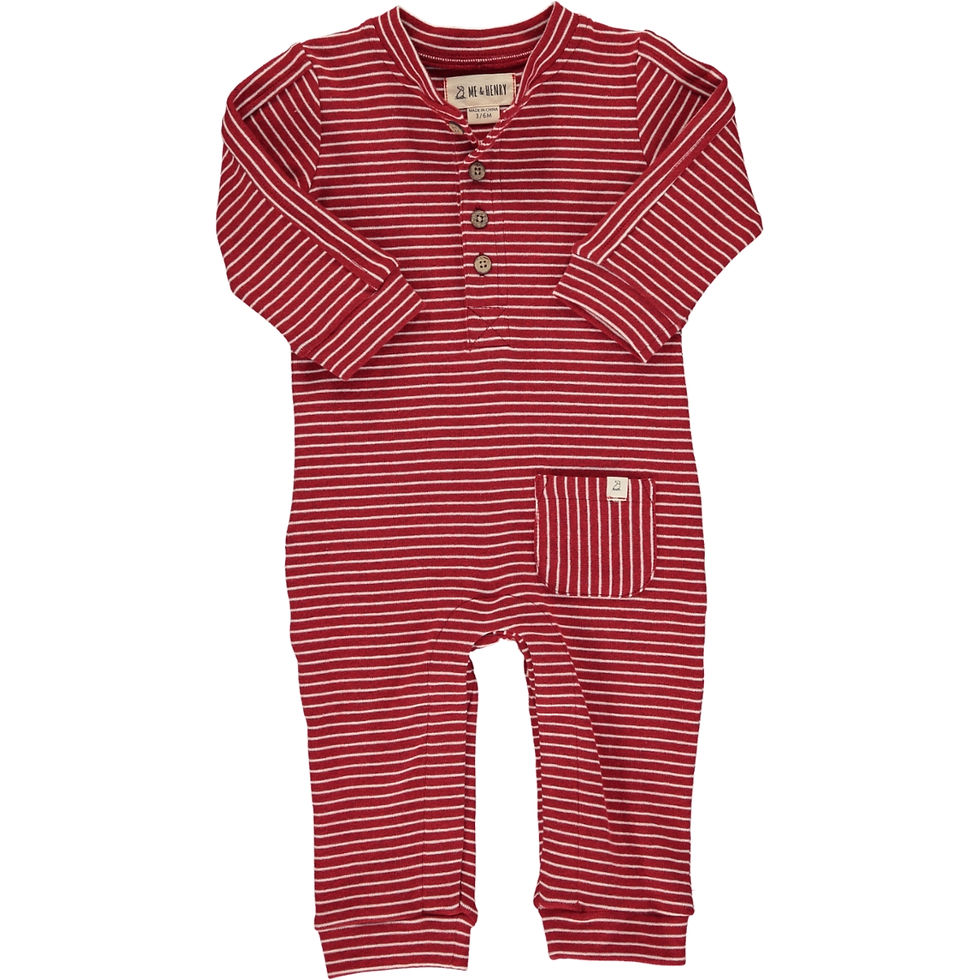Red Stripe Jersey Romper