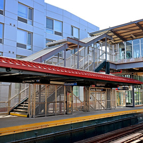 Livonia Ave Station Pedestrian Overpass and Platform 