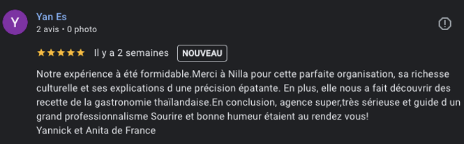 Un retour d'expérience 5 étoiles après une visite guidée formidable avec la guide francophone (avis visites guidées Bangkok)