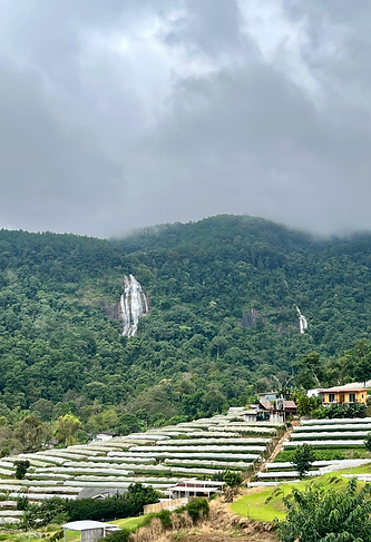 D'impressionantes chuttes d'eau émmergent de la montagne (vister Doi Inthanon avec guide francophone)