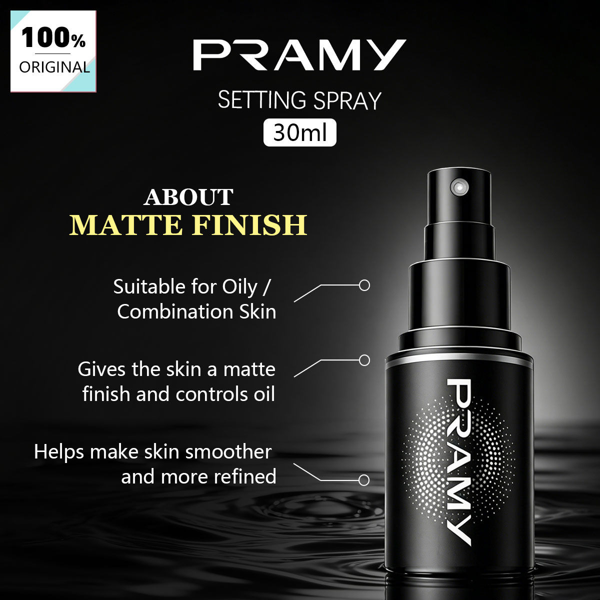 Pramy Moisturizing Setting Spray Matte FinishSmoothing Effect&Makeup Loc