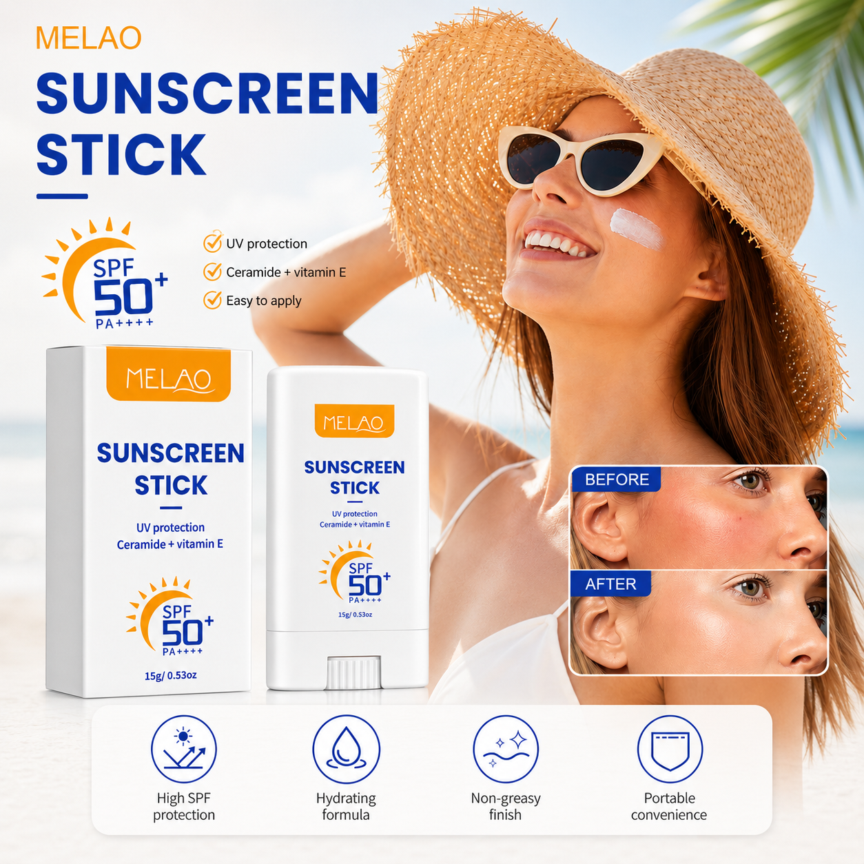 Sunscreen SPF50+UV Protection Antioxidant Sunblock Lightweight Protective