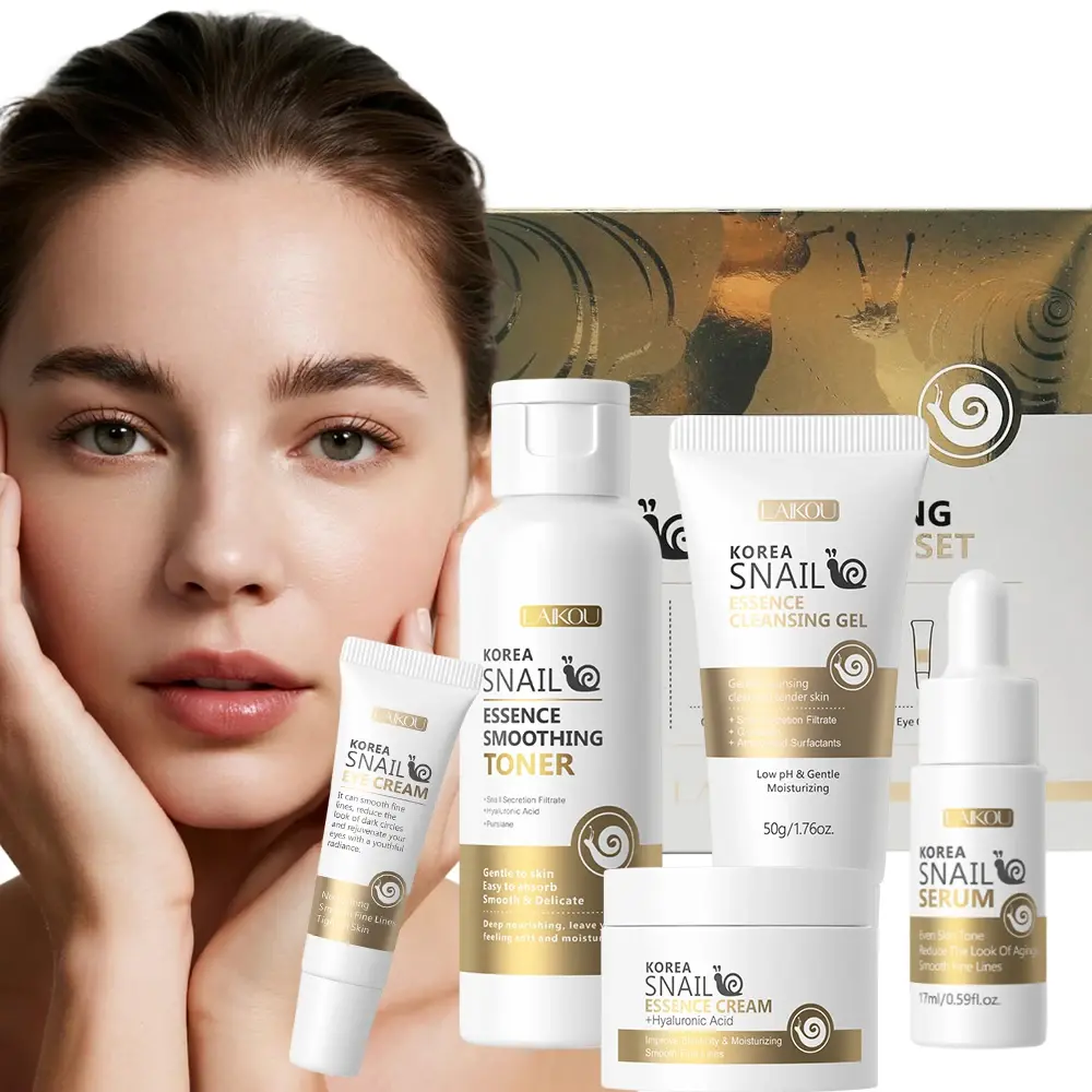 5PCS Snail Revitalizing Skincare Deep Hydration Soften&Smooth Anti-Aging Fa