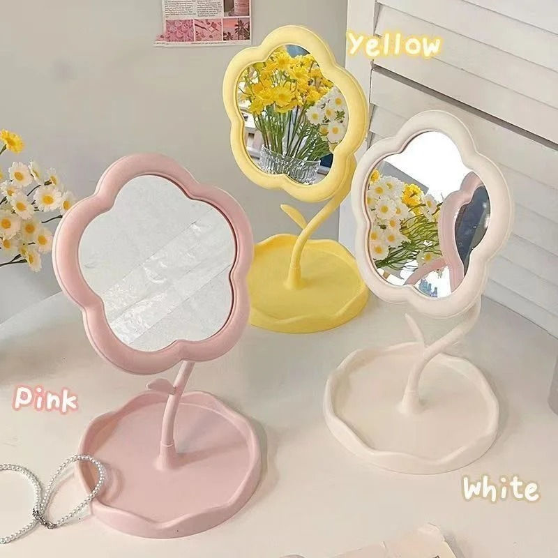 Mirror Desktop Flower Mirrors Creative Dormitory Desktop Online Celebrity Gao