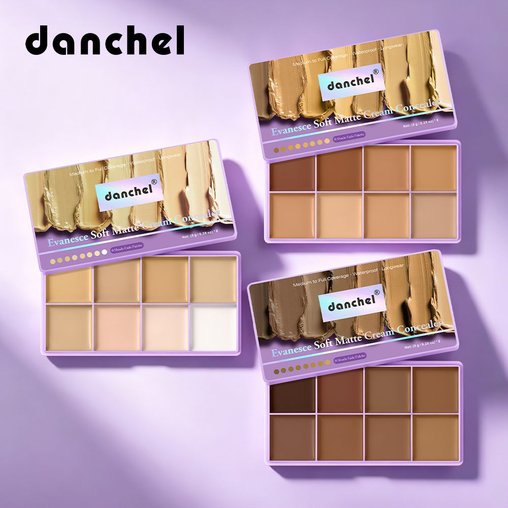 8 Shade Soft Matte Cream Concealer Palette Full Coverage Fade Dark Circles