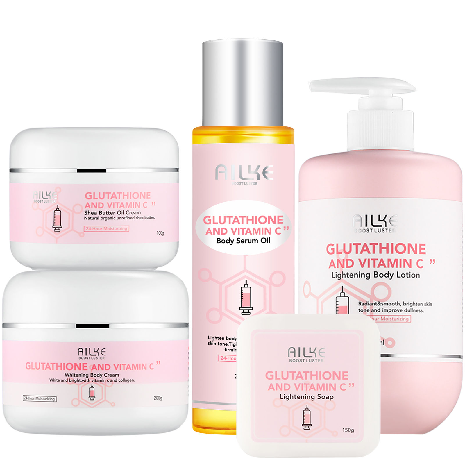 AILKE Glutathione & Vitamin C Brightening Lotion Moisturizing Cream Li