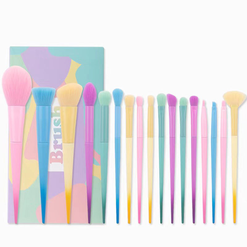 17-Pcs Multi Pastel & Rainbow Color Brush