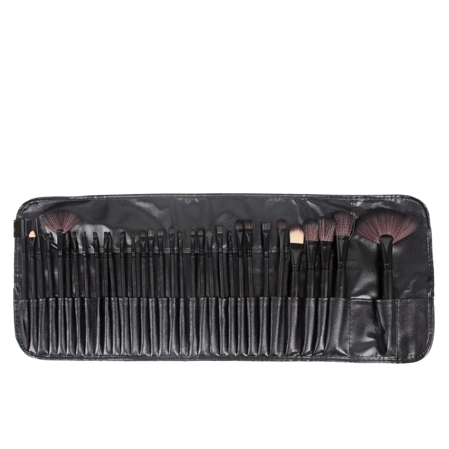 Synthetic Hair 8-Piece Face & Eyes Brush Plastic Handle & Roll-U