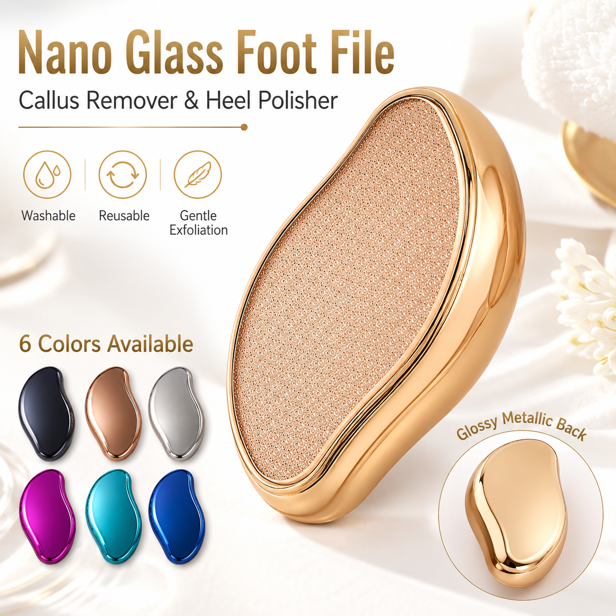 Nano Glass Foot File Callus Remover Dead Artifact Heel Polisher Exfoliating