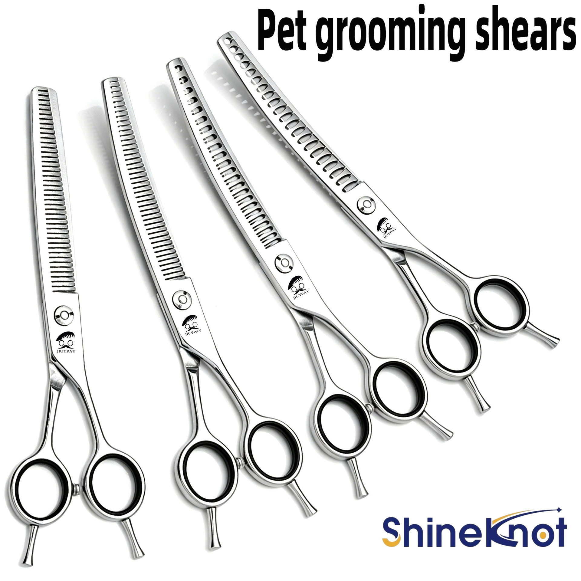 SHINENOT Pet Scissors 7inch Fish Bone Dense Teeth Scissors Bending Tr