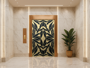 In commercial and hospitality interiors, the lift marks a moment of transition that most spaces leave unconsidered. The few seconds between floors carry their own architectural weight, and the panel that frames them sets the tone for everything that follows. A guest reads the surface before the doors part, and that reading shapes how the next space is received.