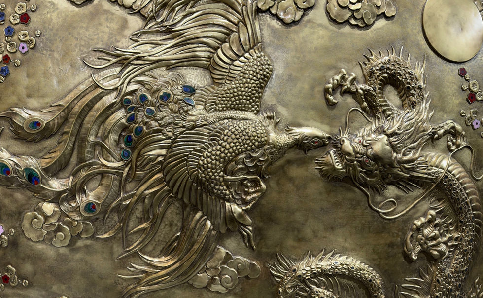 Phoenix and a Dragon Wall Mural