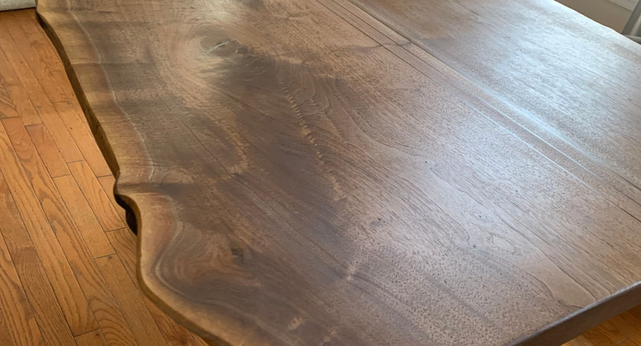 Live edge walnut dining table