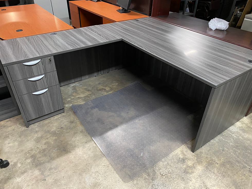 Thumbnail: single cabinet L shaped desk 