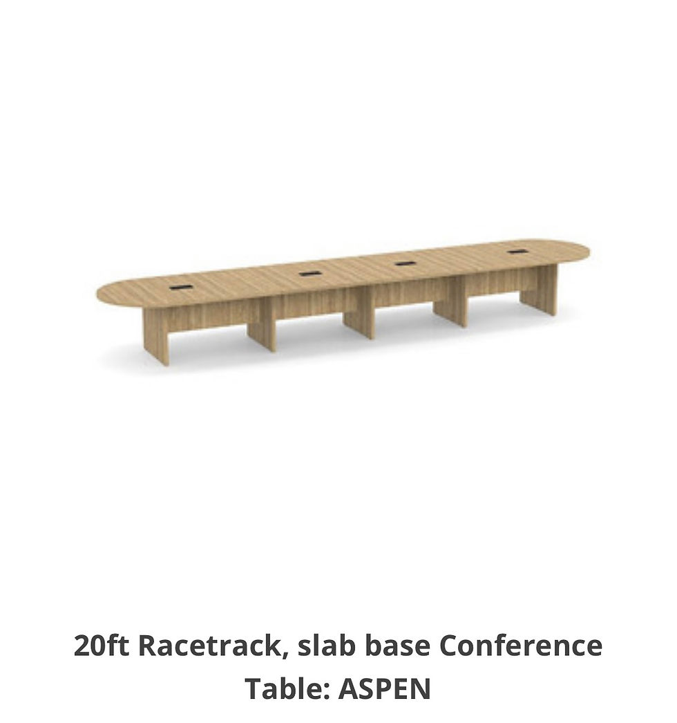 Thumbnail: 20' racetrack shaped conference table 