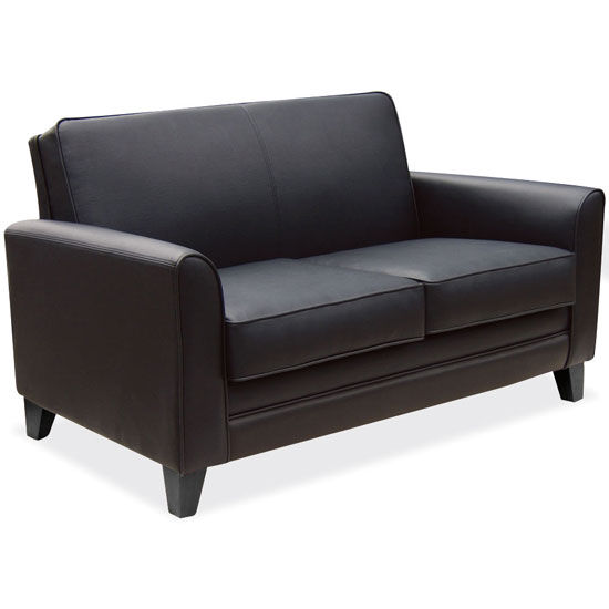 maggie reception seating collection black leather soft vinyl love seat