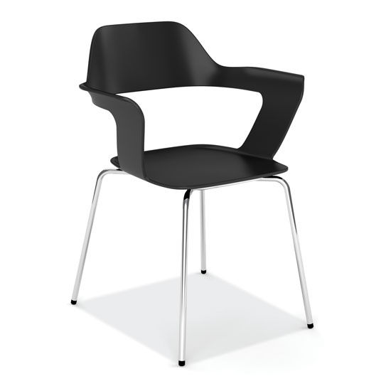 Thumbnail: zella collection guest stack chairs black